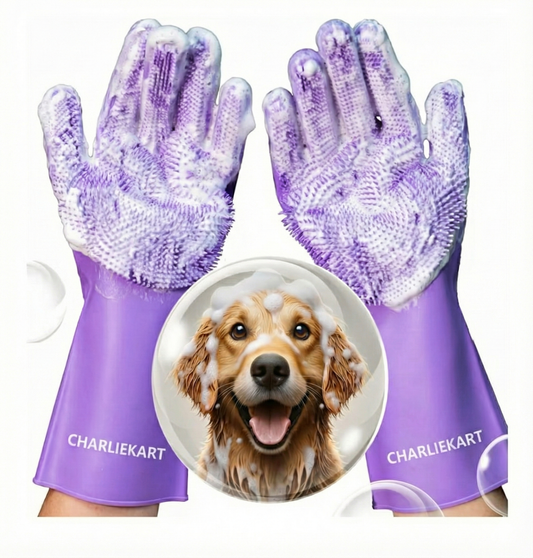 Dog Shampoo Gloves for Bathing